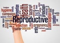 Reproductive Health word cloud and hand with marker concept