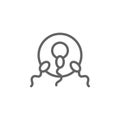 Reproductive, spermatozoids, egg icon. Element of bio engineering illustration. Thin line icon for website design and development