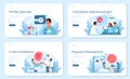 Reproductologist and reproductive health web banner or landing page set