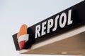 Repsol logo on Resol`s gas station