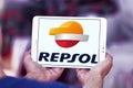 Repsol oil and energy company logo Royalty Free Stock Photo