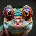 Reptilian Colorful Eye, Gecko, Close Up, Generative AI