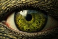 Reptilian eye closeup colorful. Generate Ai