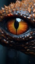Reptilian eye in macro detail