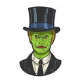 Reptilian humanoid color sketch vector