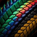 Reptilian skin, feature a gradient of green, blue, red, black, and Royalty Free Stock Photo