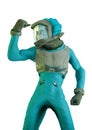 Reptoid astronaut is ready in white background Royalty Free Stock Photo