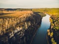 Republic of Bashkortostan, rivers, autumn Idrisovskaya cave. Royalty Free Stock Photo