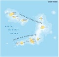 Republic of Cabo Verde vector map.