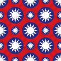 Republic of China Taiwan flag icon symmetry seamless pattern