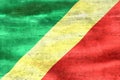 Republic of the Congo flag - realistic waving fabric flag Royalty Free Stock Photo