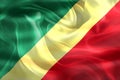 Republic of the Congo flag - realistic waving fabric flag Royalty Free Stock Photo