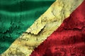 Republic of the Congo flag - realistic waving fabric flag Royalty Free Stock Photo