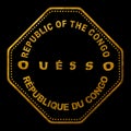Republic of the Congo Ouesso Seal Map Design Royalty Free Stock Photo