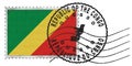Republic of the Congo Ouesso Stamp National Flag and Postmark Royalty Free Stock Photo