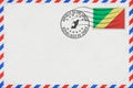Republic of the Congo Ouesso Vintage Air Mail Envelope Royalty Free Stock Photo