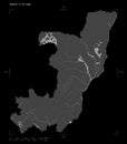 Republic of the Congo shape on black. Bilevel