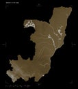 Republic of the Congo shape on black. Sepia