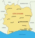 Republic of Cote d Ivoire - map - vector