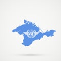 Republic of Crimea map in International Civil Aviation Organization ICAO flag colors, editable vector