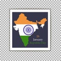Republic day of India. 26 January. National Flag of India. Vector illustration