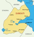 Republic of Djibouti - vector map - illustration Royalty Free Stock Photo