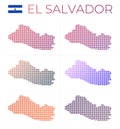 Republic of El Salvador dotted map set.