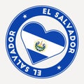 Republic of El Salvador heart flag badge.