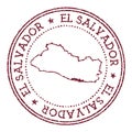 Republic of El Salvador round rubber stamp with.