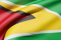 Republic of Guyana flag waving Royalty Free Stock Photo