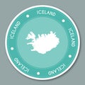 Republic of Iceland label flat sticker design.