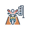 Color illustration icon for Republic, traffic and bike