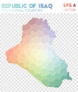 Republic of Iraq polygonal map, mosaic style.