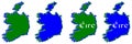 Republic of Ireland without British northern part map outline.