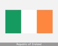 National Ireland. Irish Country Flag. Republic of Ireland Detailed Banner. EPS Vector Illustration Cut File