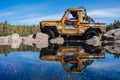 REPUBLIC OF KARELIA, RUSSIA - CIRCA JUNE, 2022: Off-road tournament Ladoga Trophy 2022 around Lake Ladoga. SUV jeep 4x4 Royalty Free Stock Photo