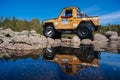 REPUBLIC OF KARELIA, RUSSIA - CIRCA JUNE, 2022: Off-road tournament Ladoga Trophy 2022 around Lake Ladoga. SUV jeep 4x4 Royalty Free Stock Photo