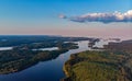 Republic of Karelia. Russia. Karelian Islands from above panorama with drone. Royalty Free Stock Photo