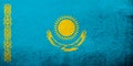 The Republic of Kazakhstan National flag. Grunge background