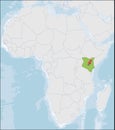 Republic of Kenya location on Africa map