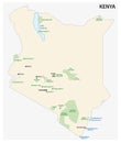 Republic of Kenya national park vector map