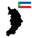 Republic of Khakassia map flag silhouette vector illustration isolated on white background Royalty Free Stock Photo