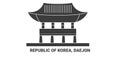 Republic Of Korea, Daejon, travel landmark vector illustration