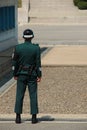 A Republic of Korea soldier stands guard at the border with North Korea in the Joint Security Area Panmunjeom