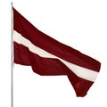 Republic of Latvia state flag, isolated Latvian national carmine red vivid crimson and white bicolour ensign, official European