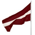 Republic of Latvia state flag, isolated Latvian national carmine red vivid crimson and white bicolour ensign, official European