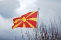 Republic of Macedonia flag on the mast Royalty Free Stock Photo