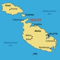 Republic of Malta - map of country - vector