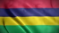 Mauritius flag background realistic waving in the wind 4K video, for Independence Day or Anthem (Perfect Loop)