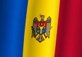republic of moldova national flag 3d illustration close up view